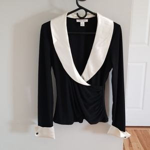 White House Black Market tuxedo blouse
